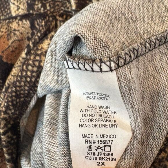 Story Tell Snakeskin‎ Print Elbow Patch Long Sleeve Size 2X - Picture 6 of 6